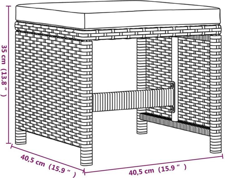 Produktbild vidaXL Garten Essgruppe (109 x 107 x 74 cm)