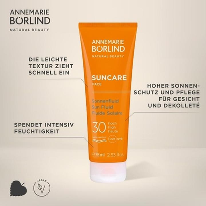 Produktbild Annemarie Börlind Börlind Sonne FACE Sonnenfluid Lichtschutzfaktor 30 75 ml (Sonnencreme Gesicht, SPF 30, 75 ml)