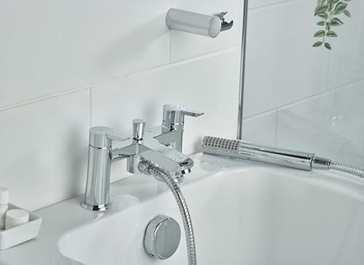 Actual product image Bristan Apelo 2-Hole Bath Mixer Tap with Durable Chrome Finish and Ceramic Disc Valves