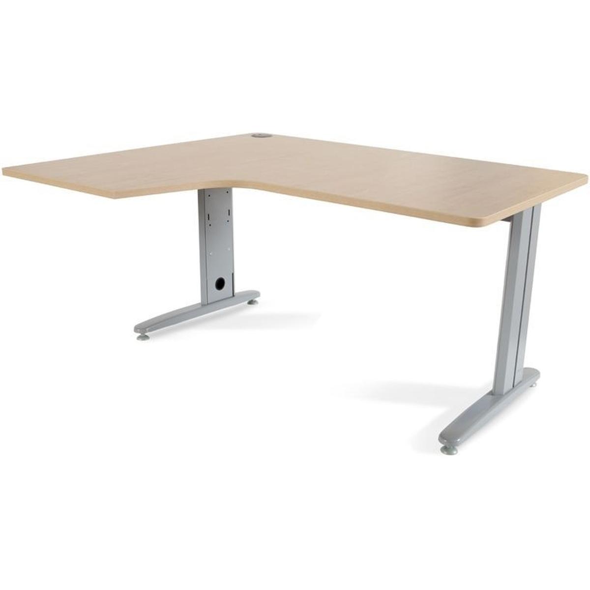 Rocada, Schreibtisch, Schreibtisch Metal L-Form links 160x120x72cm Platte einstellbar Gestell grau Platte Melamin buche