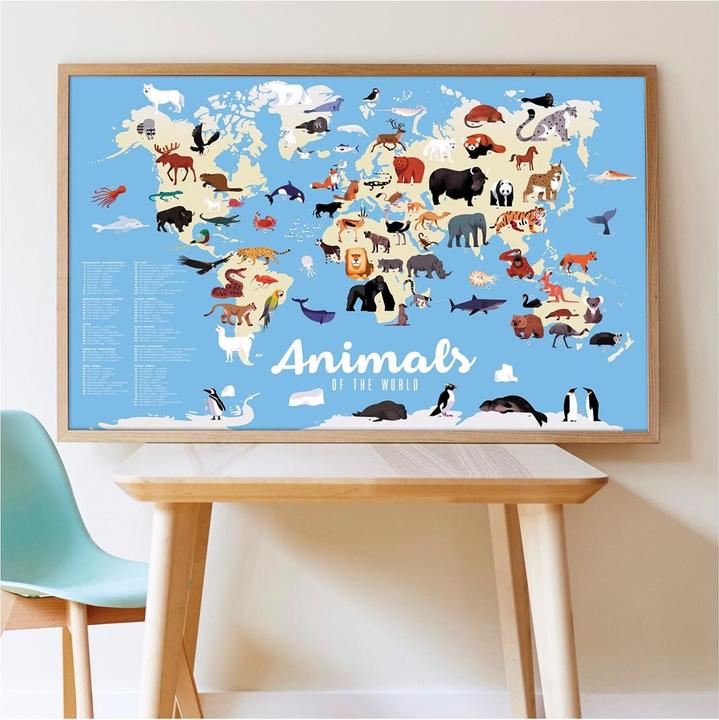 Produktbild Poppik Sticker Lernposter Tiere der Welt (67 Sticker)