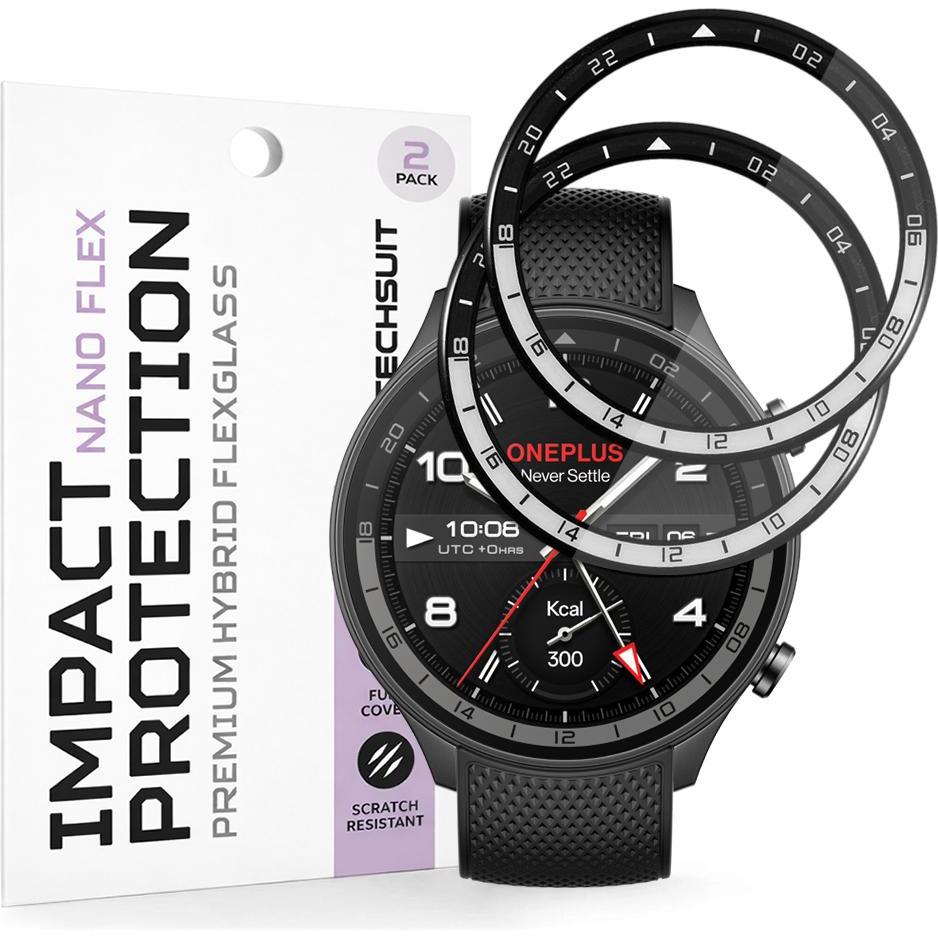 Techsuit - Nano Flex (2 pack) - OnePlus Watch 2R - Black, Accessori per smartwatch, Nero