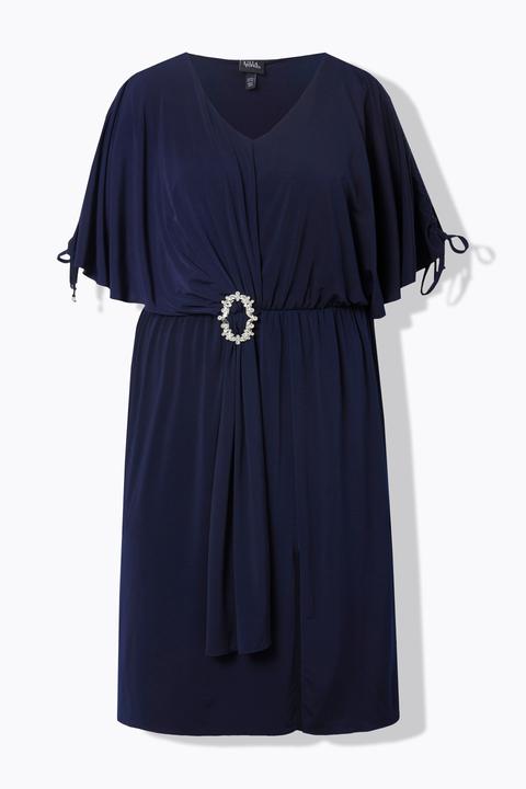 Produktbild Ulla Popken Midikleid, drapiert, Oversized, V-Ausschnitt, Halbarm (58, 60)
