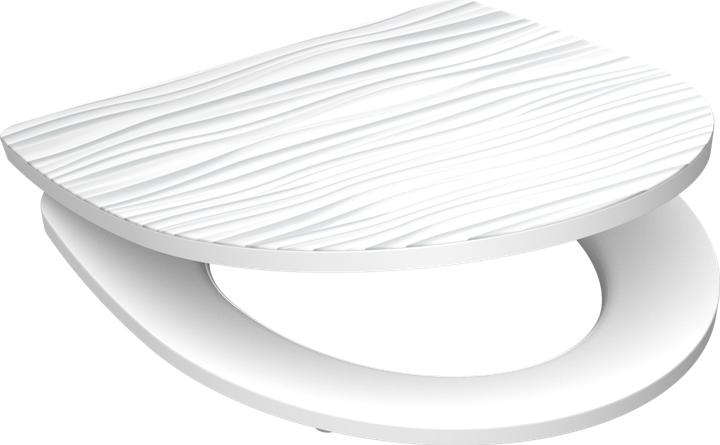 Produktbild Schütte WC Sitz Duroplast WC-Sitz WHITE WAVE Absenkautomatik Schnellverschluss Quick Release 82584 Wellen