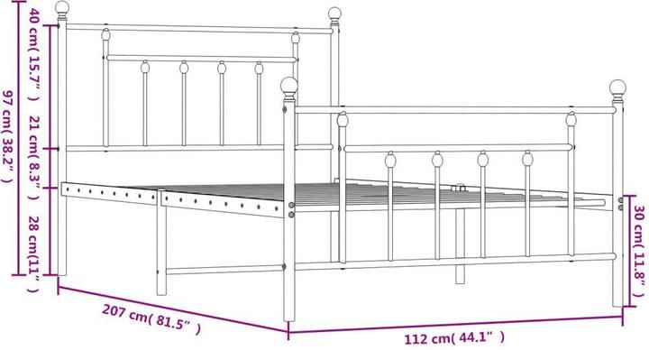 Produktbild vidaXL Bettgestell (107 x 203 cm)