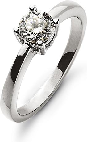 Immagine prodotto Natsumi Schmuck Anello con diamante in oro bianco 18K/750 0,50 ct H si 52 / 16,5 mm Ø (52, Oro 750/18 K)