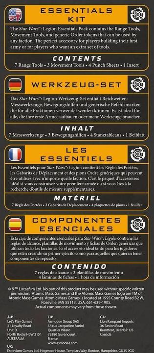 Actual product image Atomic Mass Games Sw Legion Essentials Pack (Fr-De-En-Es)