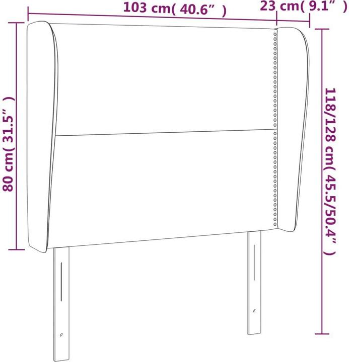 Actual product image vidaXL Kopfteil (103 x 23 x 128 cm)