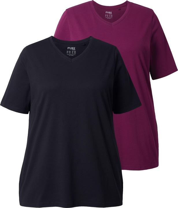 Produktbild Ulla Popken T-Shirts, 2er-Pack, V-Ausschnitt, Halbarm (58)