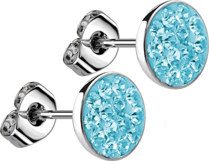 Immagine prodotto Star Piercing Orecchini a perno in argento con cristalli color acqua (senza ottone, Acciaio chirurgico 316L)