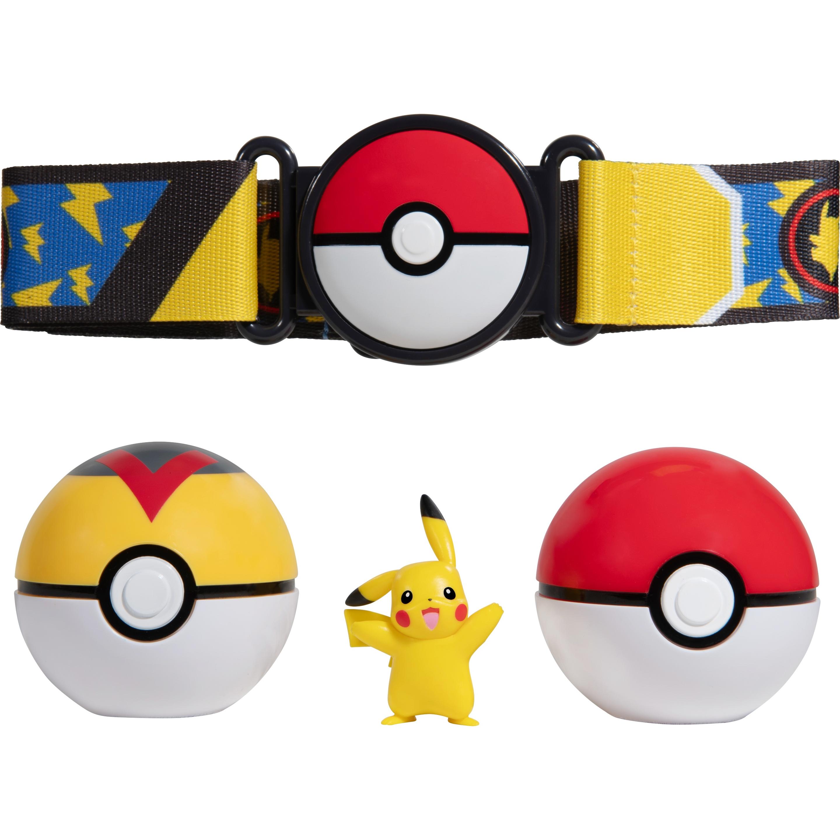 Jazwares Cintura Pokémon Clip'n'Go Poké Ball Set Poké Ball, Level Ball e Pikachu
