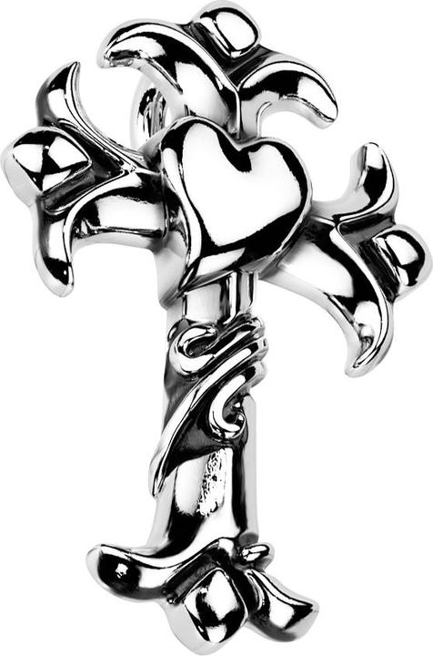 Immagine prodotto Star Piercing Ciondolo croce d'argento con cuore (Acciaio chirurgico 316L, senza ottone)