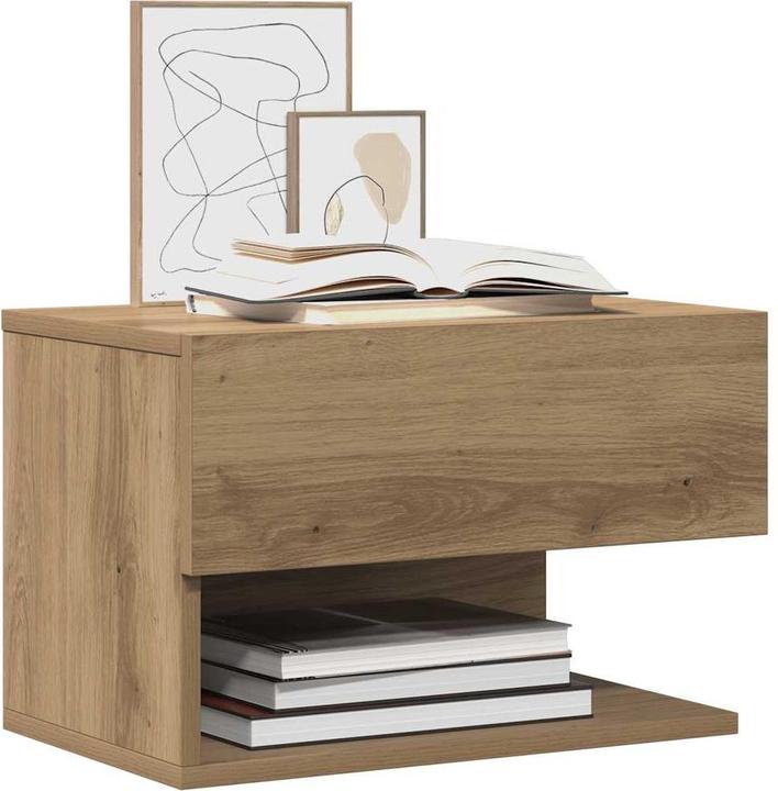 Produktbild vidaXL Nachttisch Wandschrank Nachtschrank Nachtkommode Hängend Artisan-Eiche (46 x 29.5 x 30 cm)