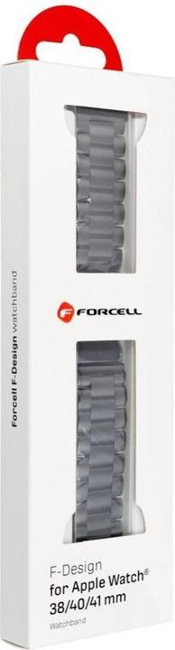 Actual product image Forcell Strap F-DESIGN FA10 stainless steel strap for APPLE Watch 38 / 40 / 41 mm black (Stainless steel)