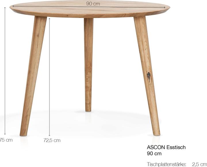 Actual product image Möbel-Eins Ascon (90 x 90 x 75 cm)