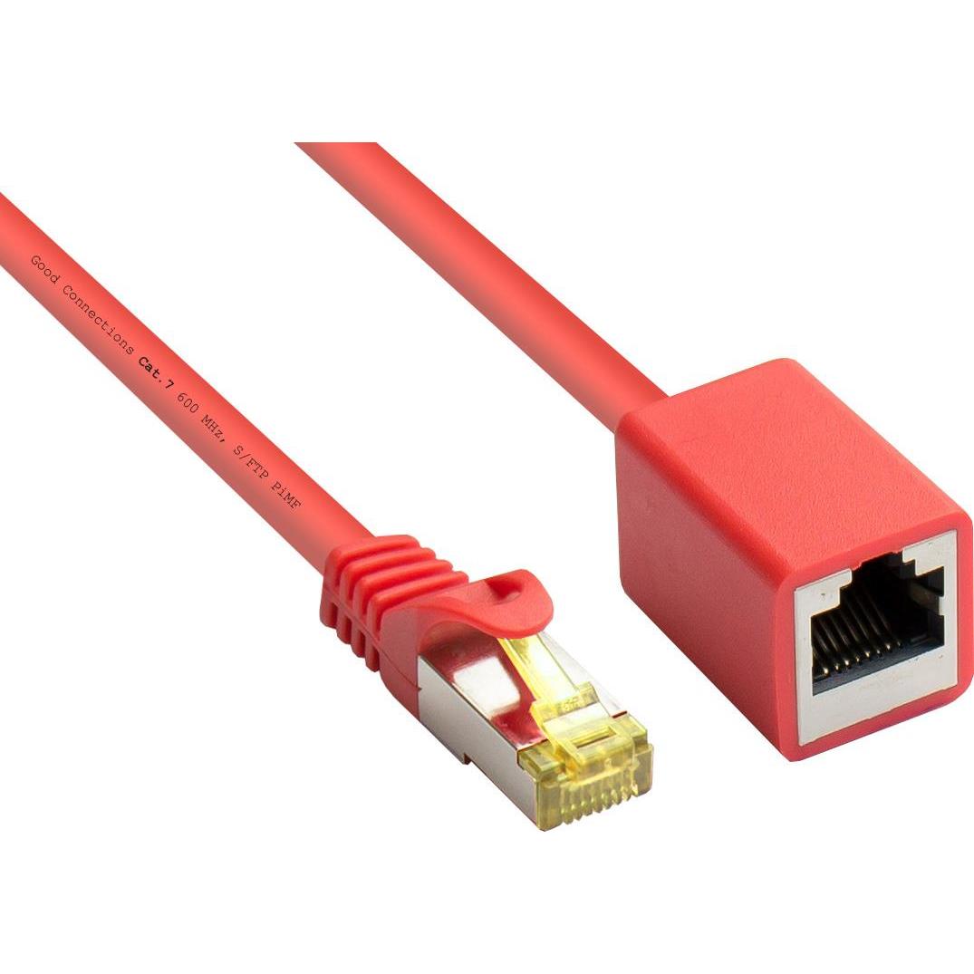 Good Connections RJ45 Patchkabelverlängerung mitCat.7 Rohkabel und Rastnasenschutz (RNS), S/FTP, PiMF, halogenfrei (S/FT...