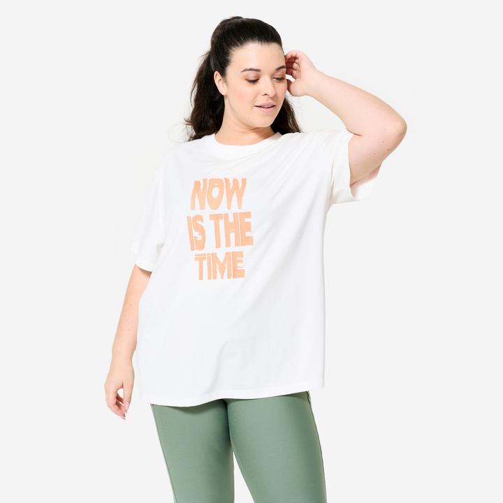 Produktbild Domyos Women's Oversize Cotton T-Shirt - White (L)