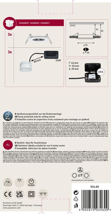 Produktbild Paulmann Einbauleuchte Nova Set (460 lm)