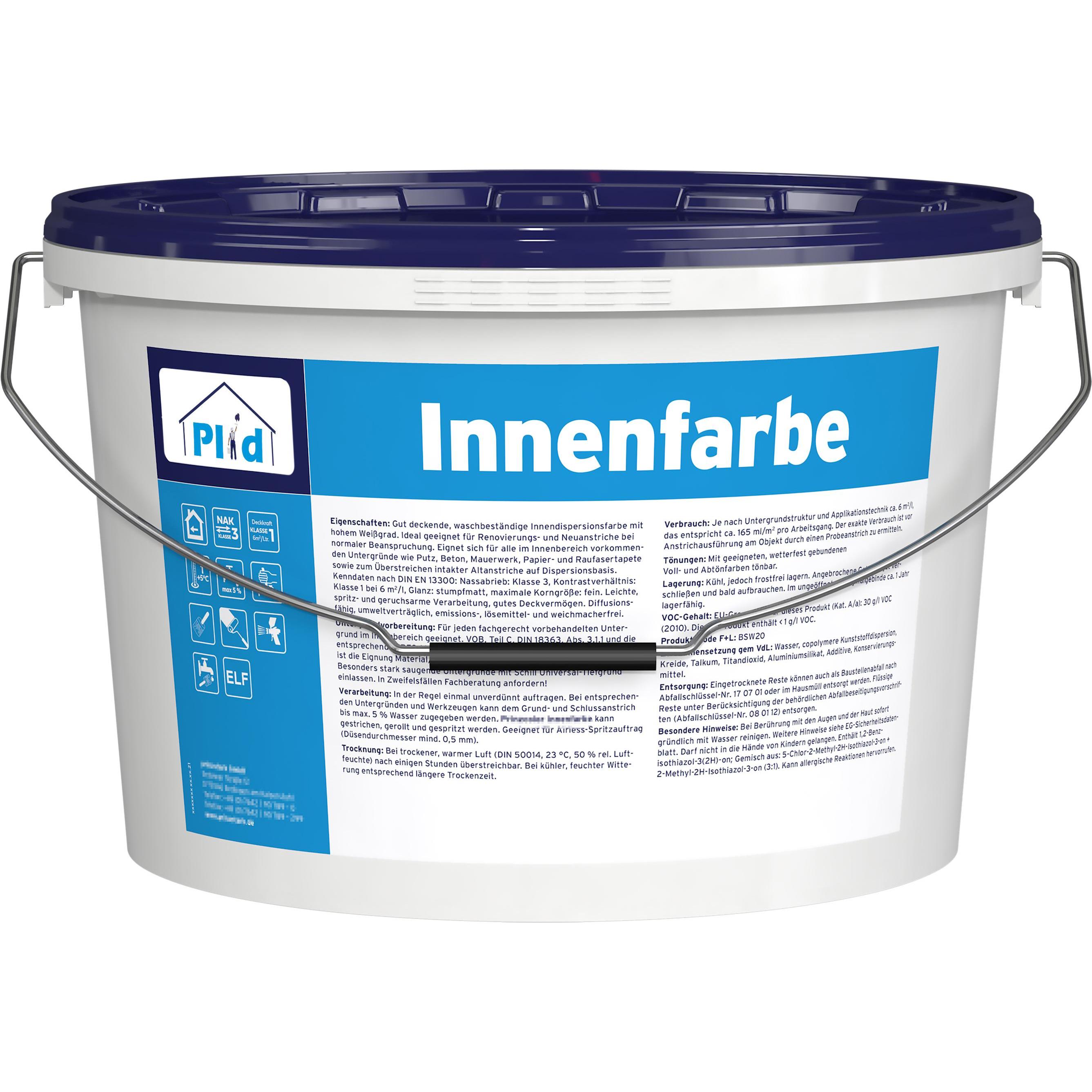 Thumbnail - Plid, Wandfarbe + Spezialfarbe, Innenfarbe 5l + Anstreichset / universelle Wandfarbe Deckenfarbe Malerweiss spritzarm (W...