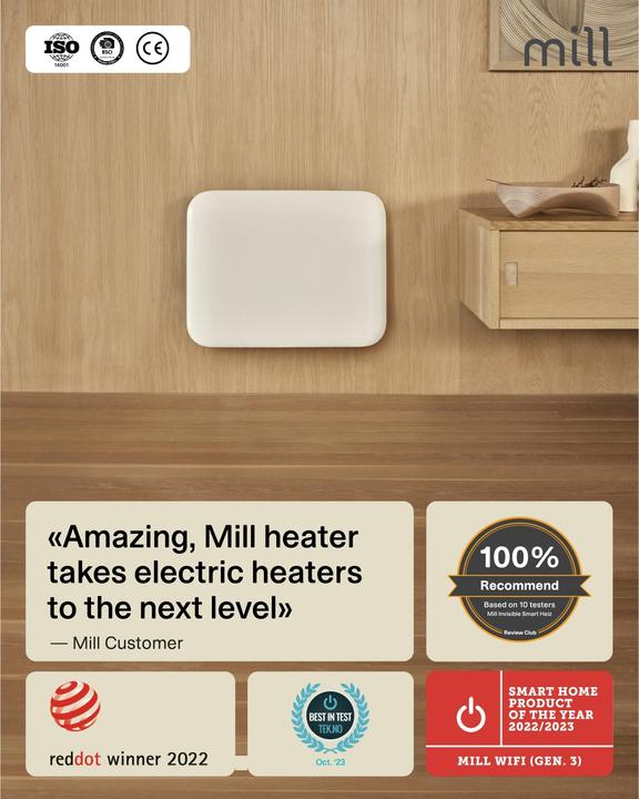 Produktbild Mill Invisible Smart WiFi Gen 4 panelvarmer 400W