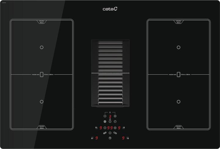 Cata AS 750 /A Hob with Hood, 77 cm, 4 cooking zones, 9 power levels+Booster, A, Max extraction 580 (77 cm)