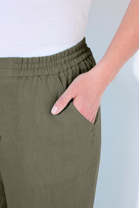 Produktbild Ulla Popken Leinenhose Mary, Elastikbund, weites, gerades Bein (44)