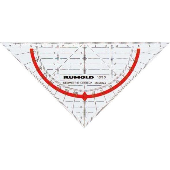 Rumold, Lineal, Geometrie-Dreieck 16cm Acryl ohne Griff (160 mm)