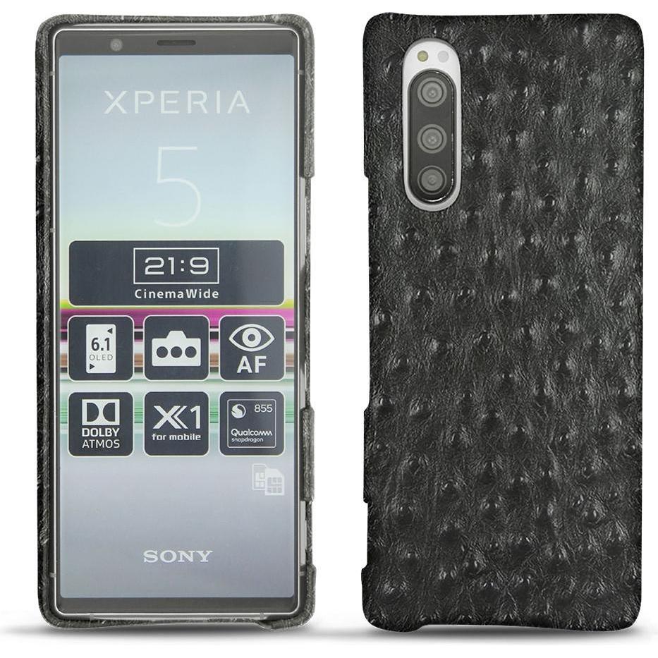 Noreve Lederschutzhülle (Sony Xperia 5), Smartphone Hülle, Schwarz