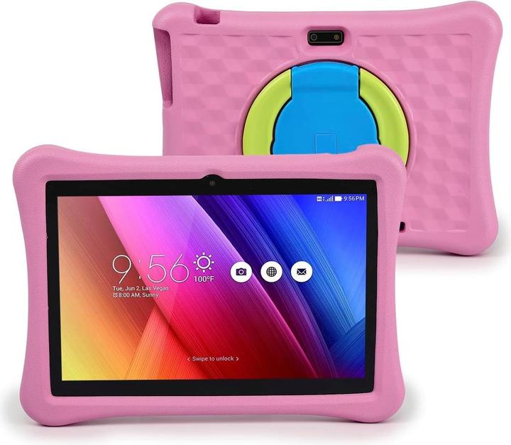 Produktbild Goki Kinder-Tablet mit WLAN, Android 12, 10 Zoll Display, Quad-Core, 4 GB RAM, 64 GB, Dual-Kamera (nur WLAN, 10", 64 GB)