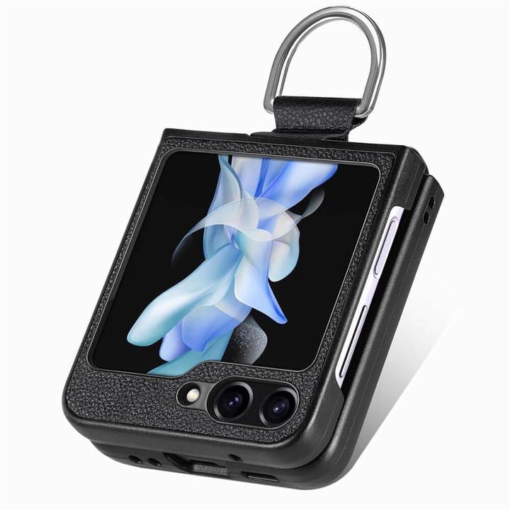 Image du produit Cover-Discount Galaxy Z Flip5 - Étui hybride avec support pour anneau marron (Samsung Galaxy Z Flip5)