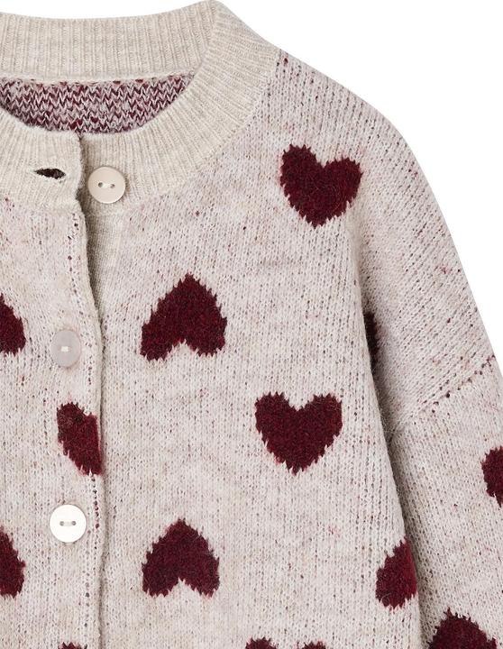 Image du produit Vertbaudet Mädchen Cardigan mit Jacquard-Herzen und Recycling-Polyester (140)