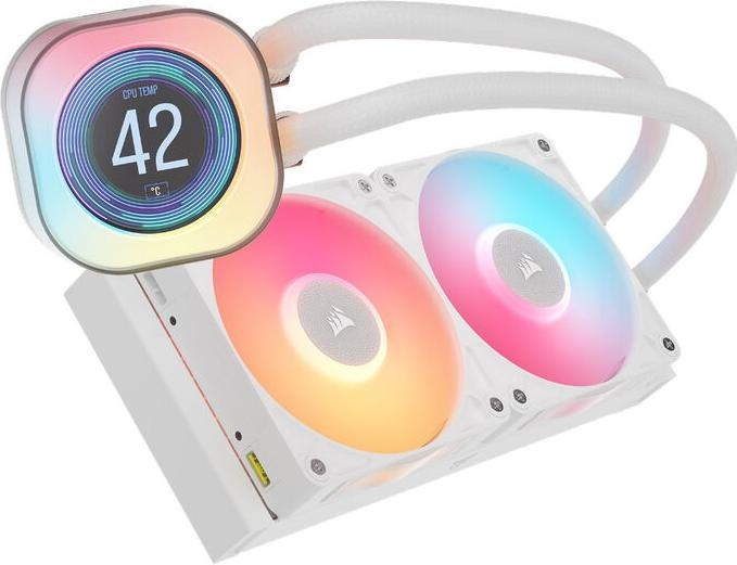 Produktbild Corsair iCUE LINK TITAN 240 RX LCD White AIO, 240mm Radiator, Liquid CPU Cooler (275 mm)