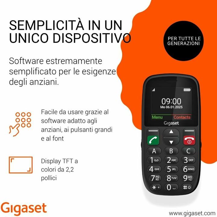 Actual product image Gigaset GL395 black (2.20", 2G, 0.30 Mpx)