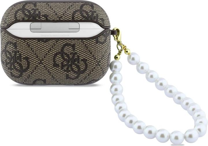 Productafbeelding Guess Case 4G Pearl Strap for AirPods Pro 3 brown (Hoofdtelefoon hoes)