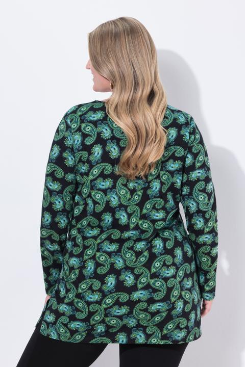 Produktbild Ulla Popken Longshirt, Paisley, A-Linie, Carré-Ausschnitt, Langarm (50, 52)