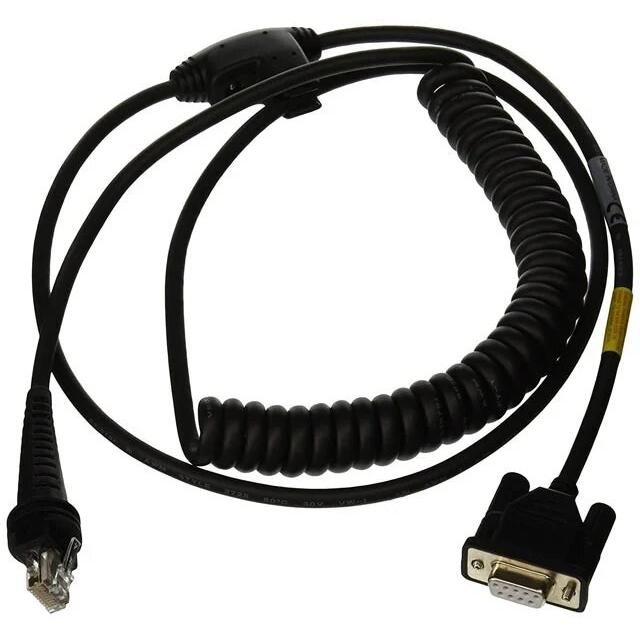 Honeywell Industriekabel: RS232 (5V Signale) schwarz DB9 Buchse 3m (9.8 ') gewickelt 5V externe Stromvers (3 m), Schnitt...
