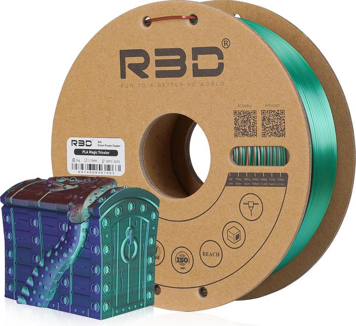 Produktbild R3D eSilk Mystic-PLA Grün-Purple-Kupfer Filament 1.75mm 1Kg (PLA, 1.75 mm, 1000 g)