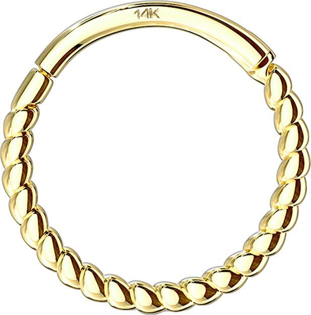 Immagine prodotto Star Piercing Anello a micro segmenti con cerniera intrecciata in oro 14k (senza ottone, Oro 14k)