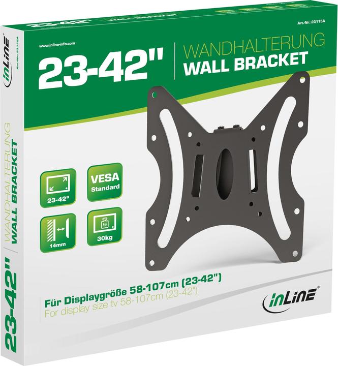 Image du produit InLine Support mural pour écran plat (Mur, 30 kg, 23" - 42")