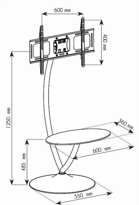 Produktbild Techly TV LED/LCD Standfuss m. runder Basis und Ablage (68 kg, 32" - 70")