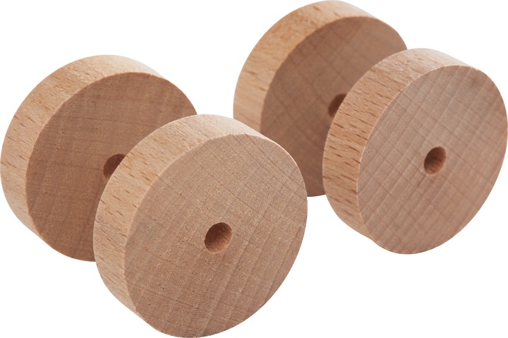 Actual product image VBS Wooden discs/wheels, Ø 30 x 8 mm, 4 pieces