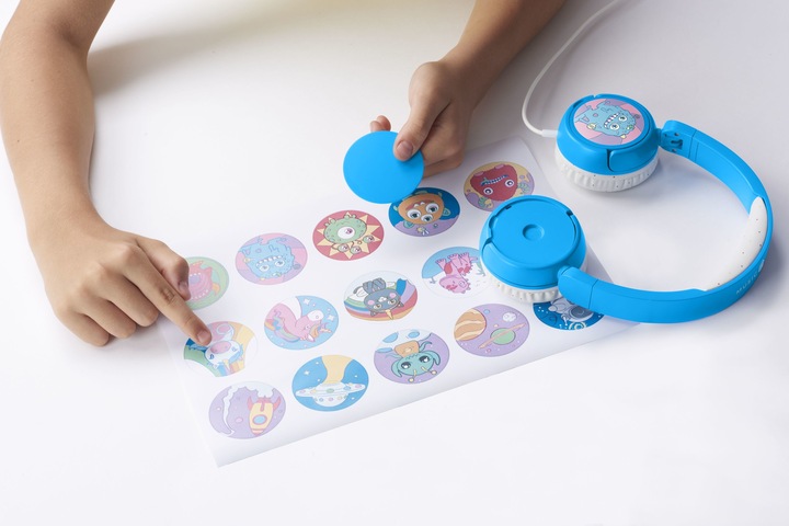 Produktbild Cellularline Music Sound Play Patch – On-Ear-Kopfhörer für Kinder (Hellblau)