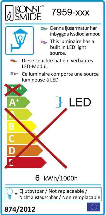 Energie-Label Konstsmide Cremona (460 lm, IP54)