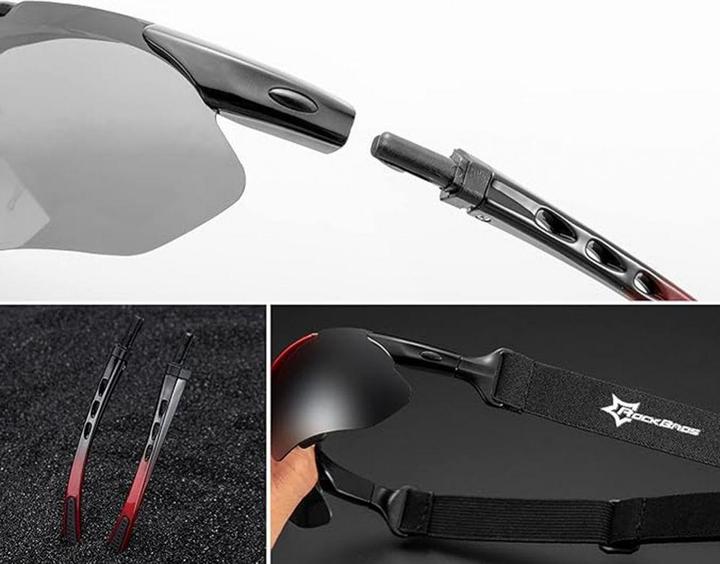 Produktbild Rockbros 10141 photochrome UV400-Fahrradbrille – rot (Rot)