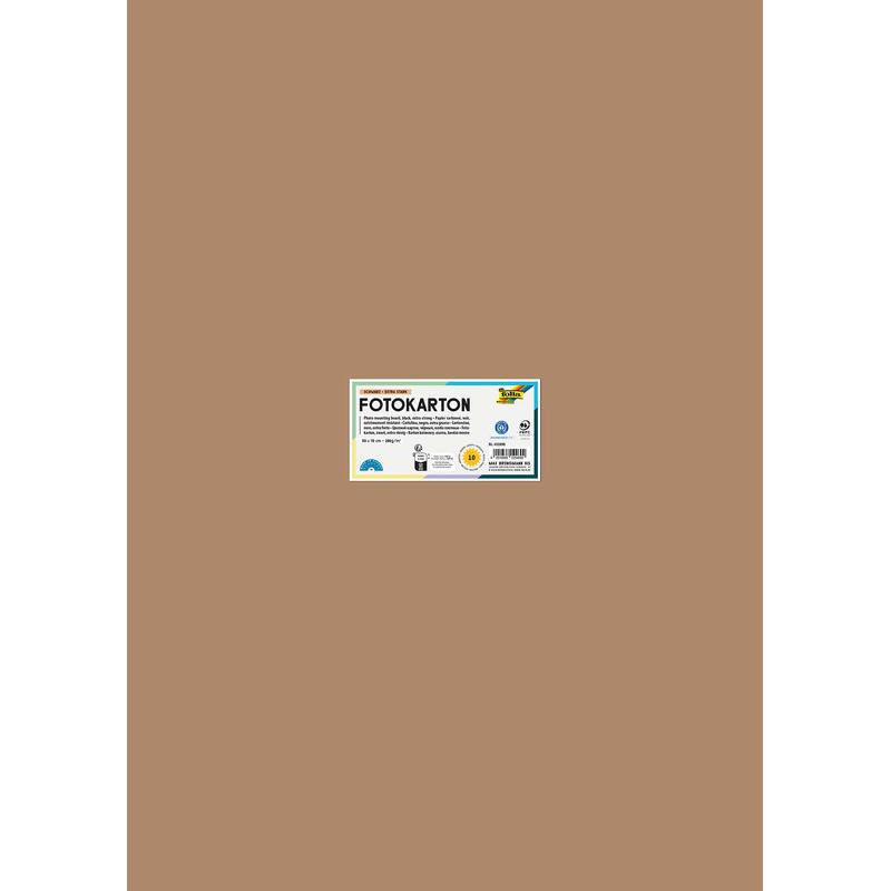 Thumbnail - Folia, Bastelpapier, Fotokarton, (B)500 x (H)700 mm, 300 g/qm, rehbraun (300 g/m², 10 x)