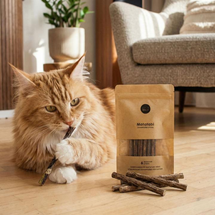 Actual product image LucyBalu MATATABI STICKS natÃ¼rliche Zahnpflege (Catmint toy)