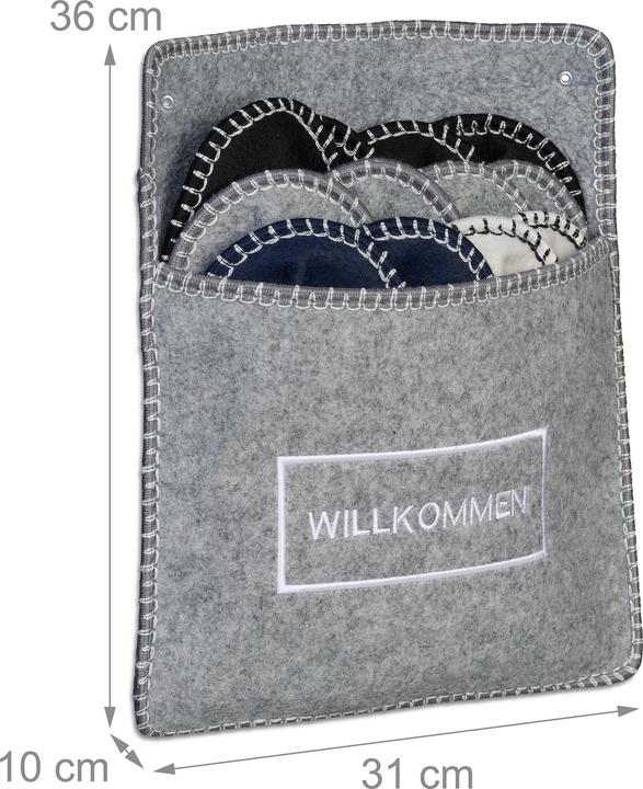 Actual product image Relaxdays 6 Paar Gästehausschuhe aus Filz (37, 39, 40)