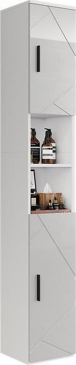 Actual product image Vicco Hochschrank Irma, Weiss/Weiss Hochglanz, 30 x 190 cm mit 2 Türen