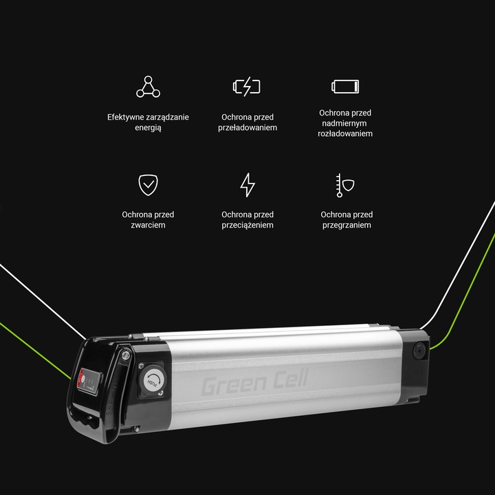 Actual product image GreenCell Battery Silverfish 36V 10.4Ah 374Wh for E-Bike Pedelec - Battery - 10,400 mAh