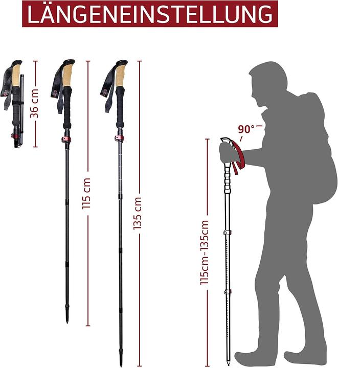 Actual product image Rothwild Foldable hiking poles Platzhirsch (115 - 135 cm)